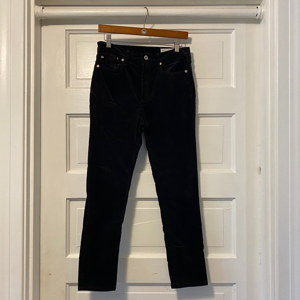 Rag & Bone High Rise Velvet Skinny